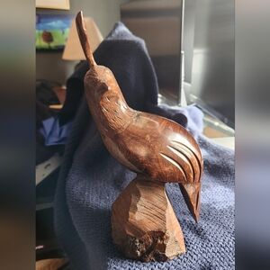 Vintage Handcrafted Ironwood Quail Sculpture